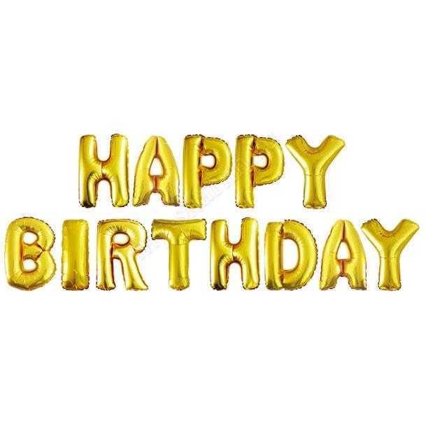 Надпись "Happy Birthday", Золото Надпись "Happy Birthday", Золото