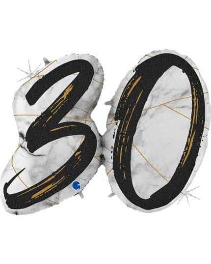 Шар Цифра 30 Черный 109см